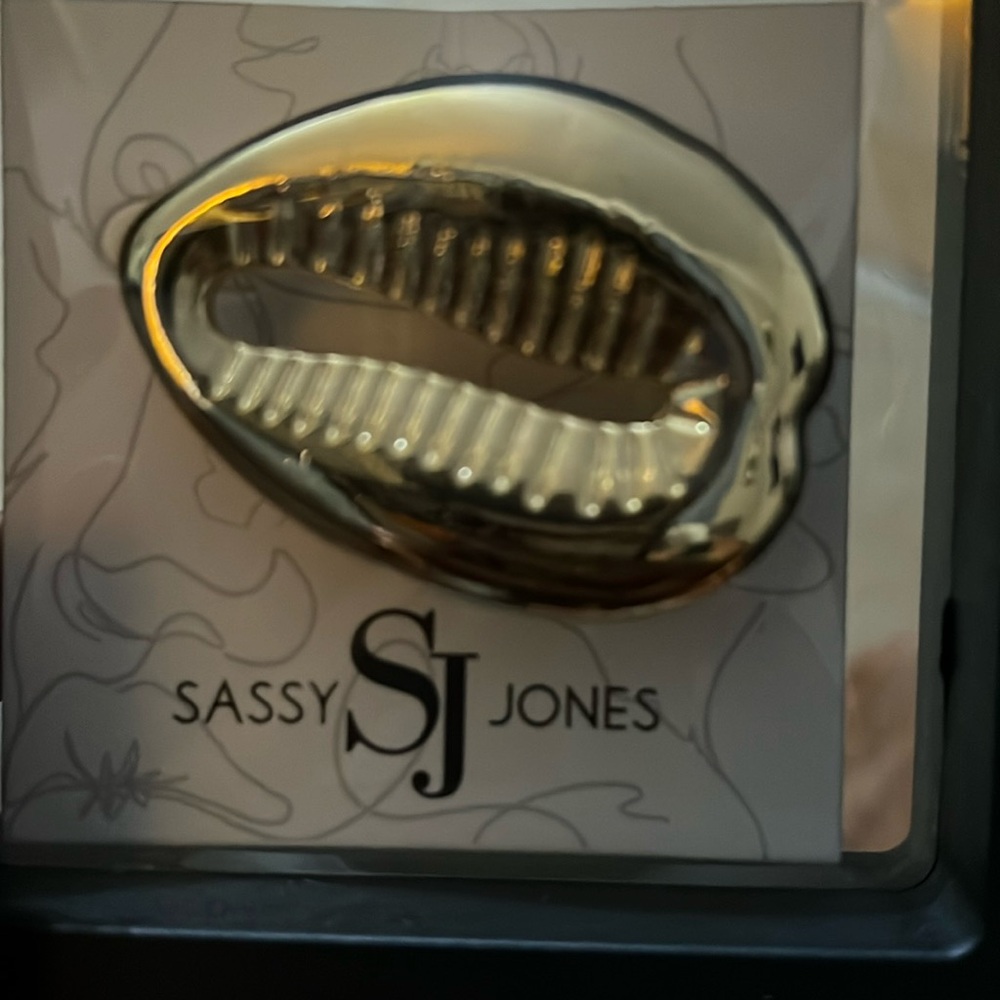 SJ troy golden  cowry shell brooch